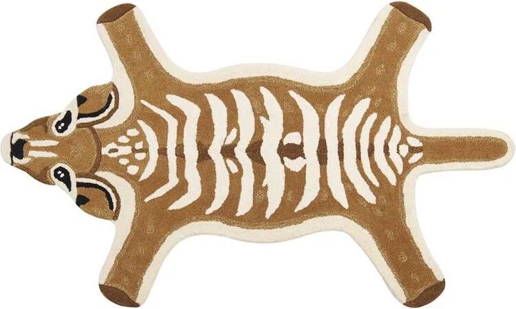 Beliani ZAZA Kindervloerkleed Bruin 100 x 160 cm Wol