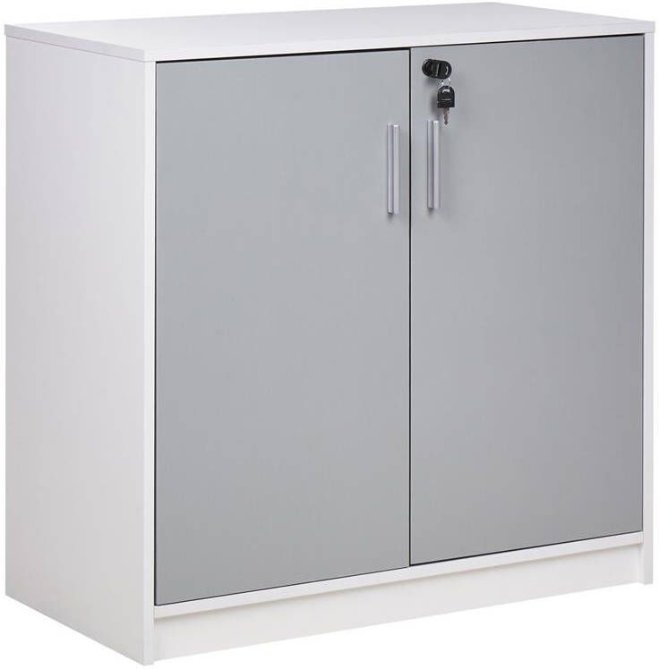 Beliani ZEHNA Sideboard 2 deuren Lichtgrijs|Wit Vezelplaat