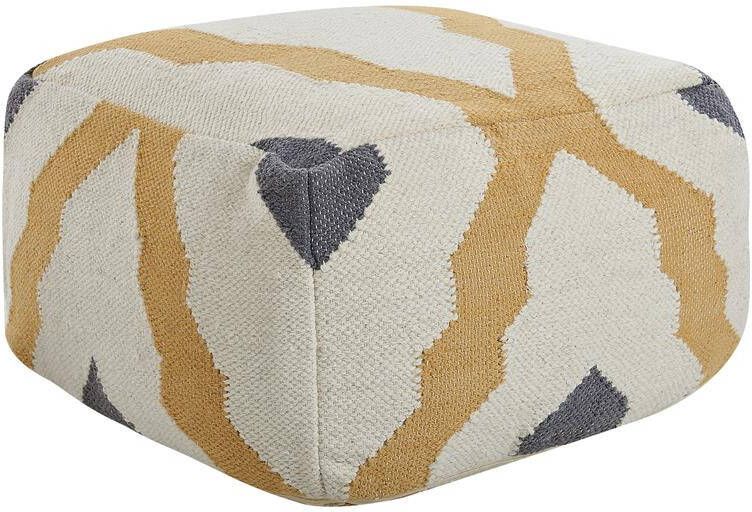 Beliani ZEUGMA Poef Lichtbeige Wol