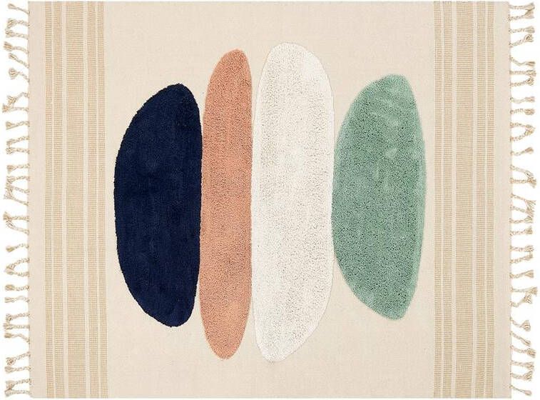 Beliani ZEYNAK Vloerkleed Beige 300 x 400 cm Katoen