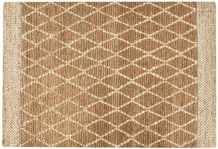 Beliani ZORAVA Laagpolig vloerkleed Beige 160 x 230 cm Jute