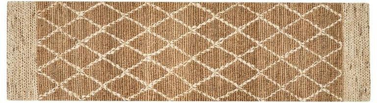 Beliani ZORAVA Laagpolig vloerkleed Beige 80 x 300 cm Jute
