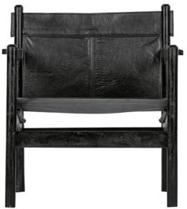 BePureHome Chill Fauteuil Echt Leer Zwart 75x68x72