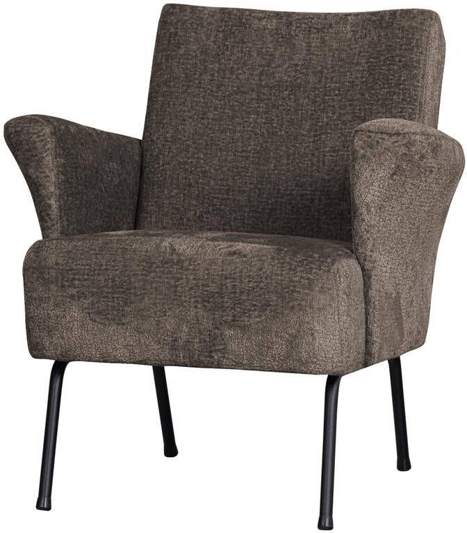 BePureHome | Muse Fauteuil Grof Geweven Stof Grijs bruin | Zitmeubels woonkamer | Fauteuil