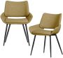BePureHome Parade Eetkamerstoelen Melange Stof Mosterd Set van 2 - Thumbnail 1
