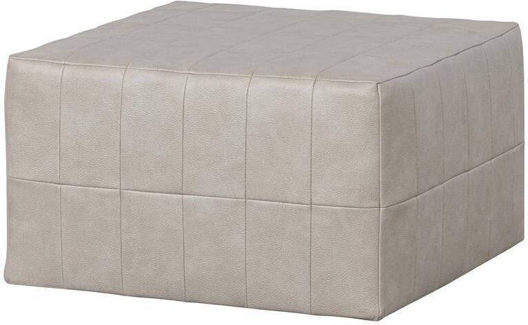 BePureHome Patchwork Poef Leerlook Naturel 36x60x60