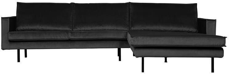 BePureHome Loungebank 'Rodeo' Rechts Velvet kleur Antraciet