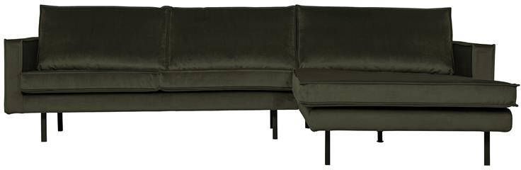 BePureHome Loungebank 'Rodeo' Rechts Velvet kleur Dark Green