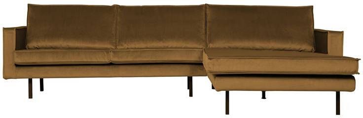 BePureHome Loungebank 'Rodeo' Rechts Velvet kleur Honing Geel