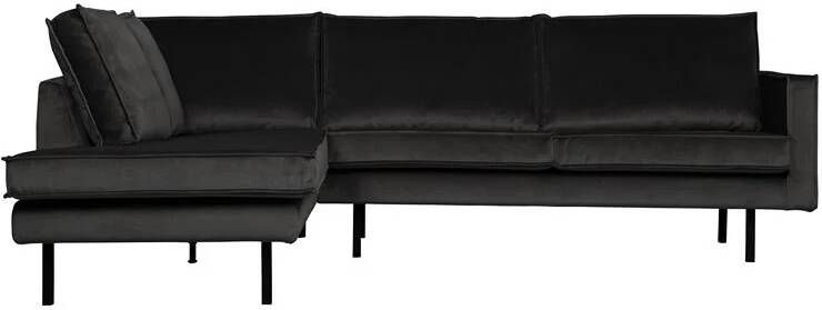 BePureHome Hoekbank 'Rodeo' Links Velvet kleur Antraciet