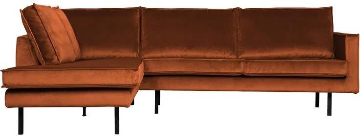 BePureHome Hoekbank 'Rodeo' Links Velvet kleur Roestbruin