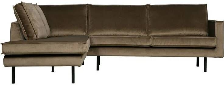 BePureHome Hoekbank 'Rodeo' Links Velvet kleur Taupe