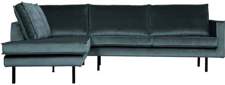 BePureHome Hoekbank 'Rodeo' Links Velvet kleur Teal
