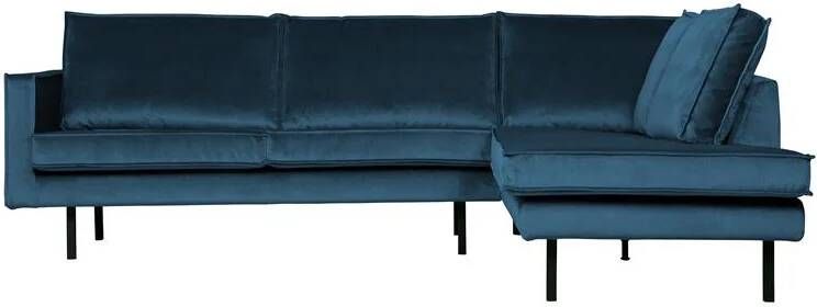 WOOOD Hoekbank Rodeo Rechts Velvet Blauw BePureHome