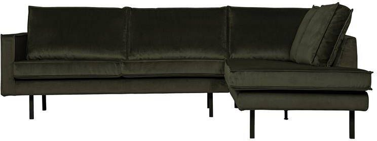 WOOOD Hoekbank Rodeo Rechts Velvet Dark Green BePureHome
