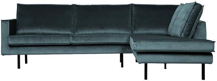 BePureHome Hoekbank 'Rodeo' Rechts Velvet kleur Teal