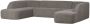 BePureHome U-Vorm Bank Sloping Polyester Grijs Melange - Thumbnail 1