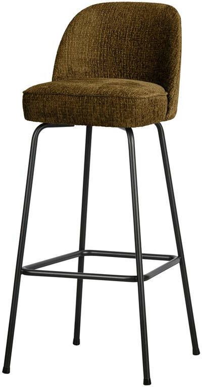 BePureHome | Vogue Barstoel 80cm Structure Velvet Brass | Zitmeubels eetkamer | Barstoel
