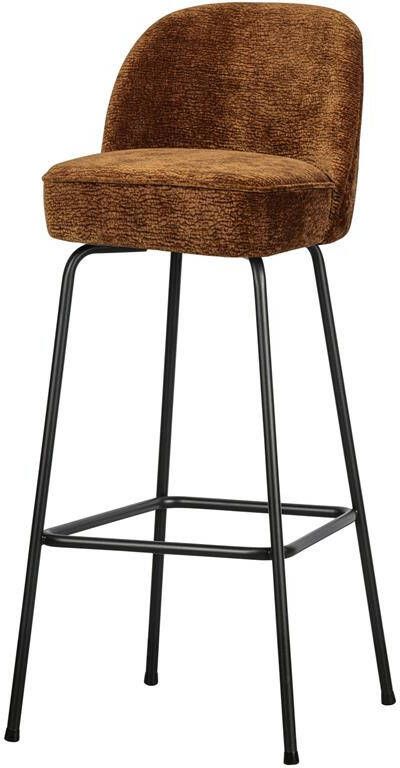 BePureHome | Vogue barstoel 80cm 3d chenille midden bruin | Eetkamerstoelen | Barstoel