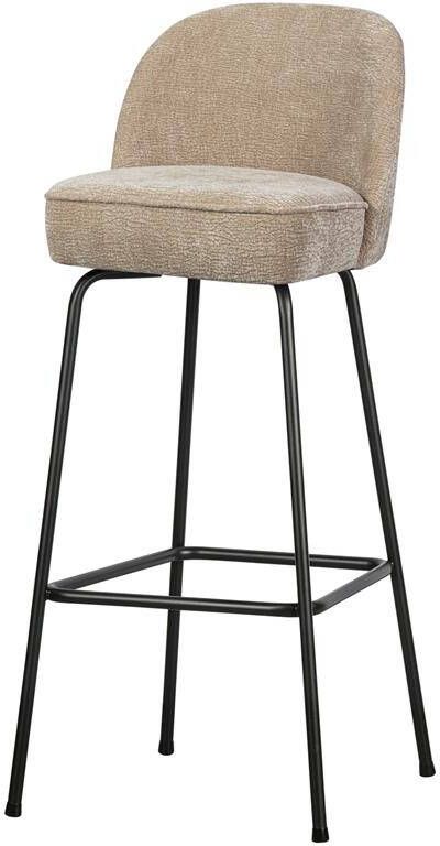 BePureHome | Vogue barstoel 80cm 3d chenille zand | Eetkamerstoelen | Barstoel