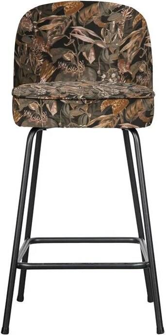 BePureHome | Vogue Barstoel 65cm Fluweel Bouquet Zwart | Zitmeubels eetkamer | Barstoel