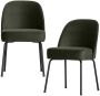 BePureHome Vogue Eetkamerstoelen Fluweel Donkergroen Set van 2 - Thumbnail 2