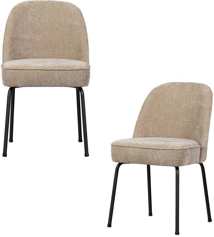 BePureHome Vogue Eetkamerstoelen Polyester Zand Set van 2