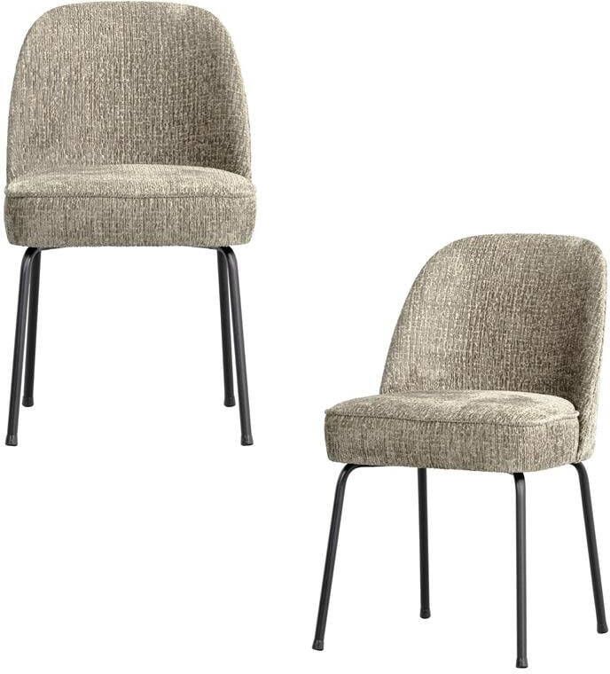 BePureHome Vogue Eetkamerstoelen Velvet Wheatfield Set van 2