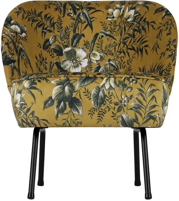 BePureHome | Vogue Fauteuil Fluweel Poppy Mosterd | Zitmeubels woonkamer | Fauteuil