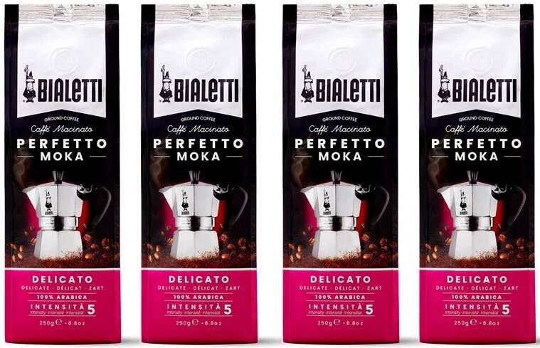 Bialetti Moka Delicato Gemalen koffie 4 x 250 gram