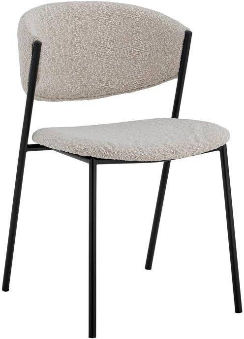 Bloomingville Eetkamerstoel Marlo Bouclé Wit