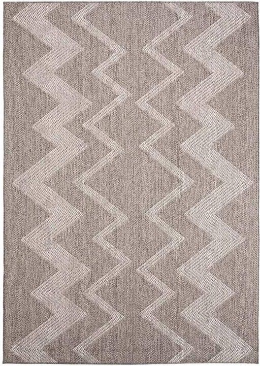 Boho&me Buitenkleed zig zag Sunny zilver 160x230 cm