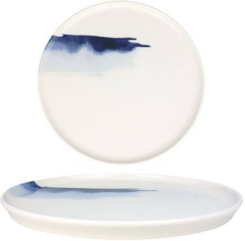 Bonna Dessertbord Blue Wave Porselein 22 cm set van 6