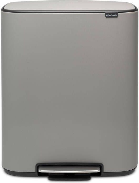 Brabantia Bo Pedaalemmer 2 x 30 L Mineral Concrete Grey