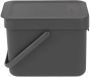 Brabantia Sort & Go Prullenbak 6 liter Dark Grey - Thumbnail 2