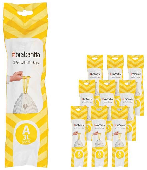 Brabantia Type A PerfectFit Jaarverpakking Afvalzak 3 Liter 200 Stuks - Foto 3