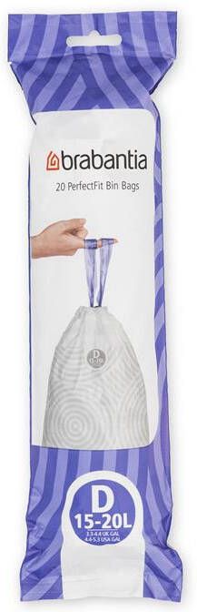 Brabantia Type D PerfectFit Afvalzak 15-20 Liter 20 zakken