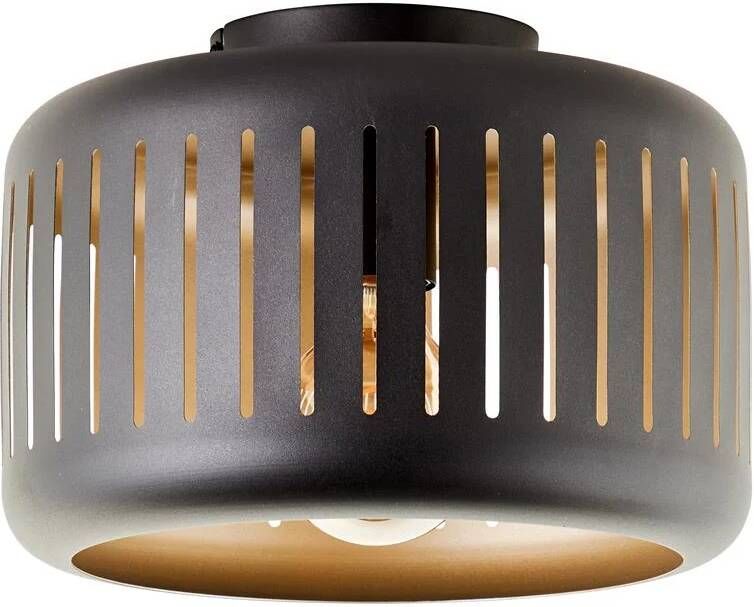Brilliant Plafondlamp Tyas Zwart Goud ⌀27cm E27