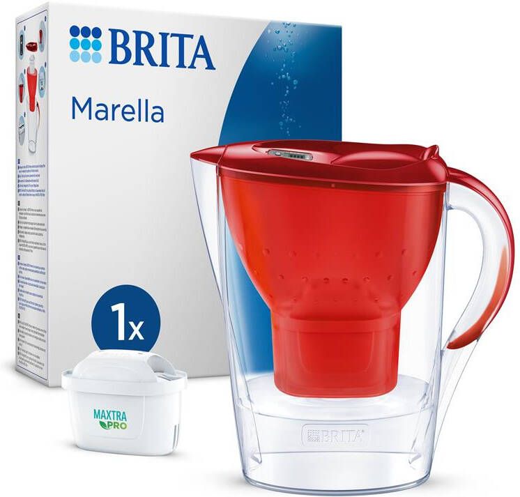 BRITA Waterfilterkan Marella Cool 2 4L Rood incl. 1 MAXTRA PRO ALL-IN-1 filterpatroon