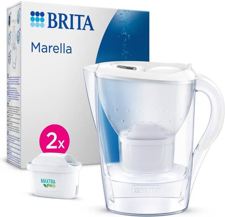 BRITA Waterfilterkan Marella Cool 2 4L Wit incl. 2 MAXTRA PRO ALL-IN-1 filterpatronen Voordeelverpakking
