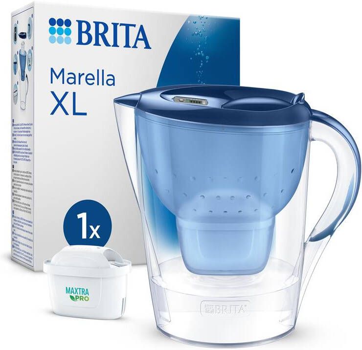 BRITA Waterfilterkan Marella XL 3 5L Blauw incl. 1 MAXTRA PRO ALL-IN-1 filterpatroon