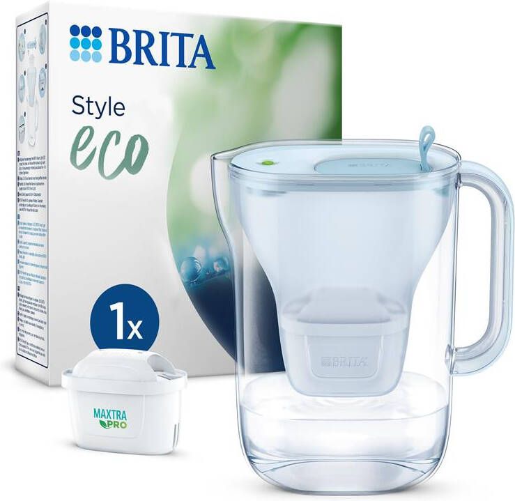 BRITA Duurzame Waterfilterkan Style Eco Cool 2 4L Blauw incl. 1 MAXTRA PRO ALL-IN-1 filterpatroon