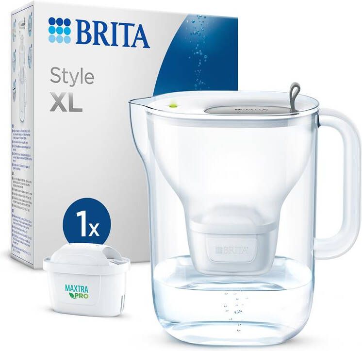 BRITA Waterfilterkan Style XL 3 6L Grijs incl. 1 MAXTRA PRO ALL-IN-ONE filterpatroon