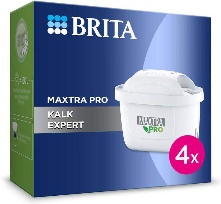 BRITA Filterpatronen Waterfilterkan MAXTRA PRO KALK EXPERT 50% minder kalk 4-Pack Voordeelverpakking