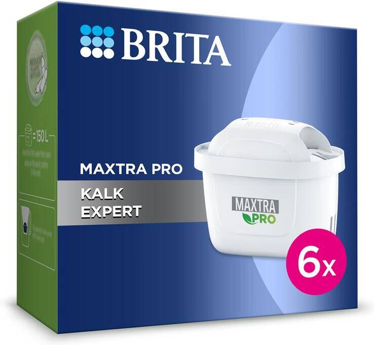BRITA Filterpatronen Waterfilterkan MAXTRA PRO KALK EXPERT 50% minder kalk 6-Pack Voordeelverpakking