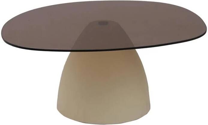 Sohome Organische Salontafel Jacky Glas en betonlook 86 x 76cm Beige