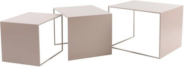 Bronx71 Bijzettafel Bianca metaal taupe 37 cm hoog.