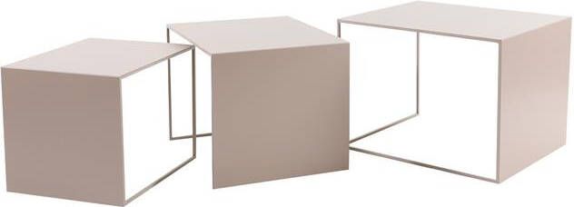 Bronx71 Bijzettafel Gianni metaal taupe 40 cm hoog.