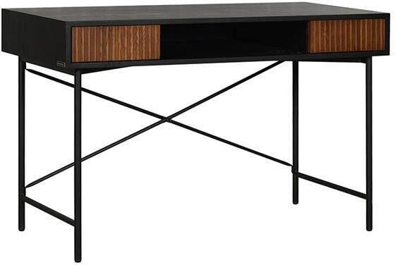 Bronx71 Bureau Maury zwart|rustiek eiken 120x55x77 cm
