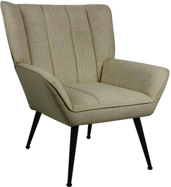 Bronx71 Fauteuil City linnen olijfgroen.